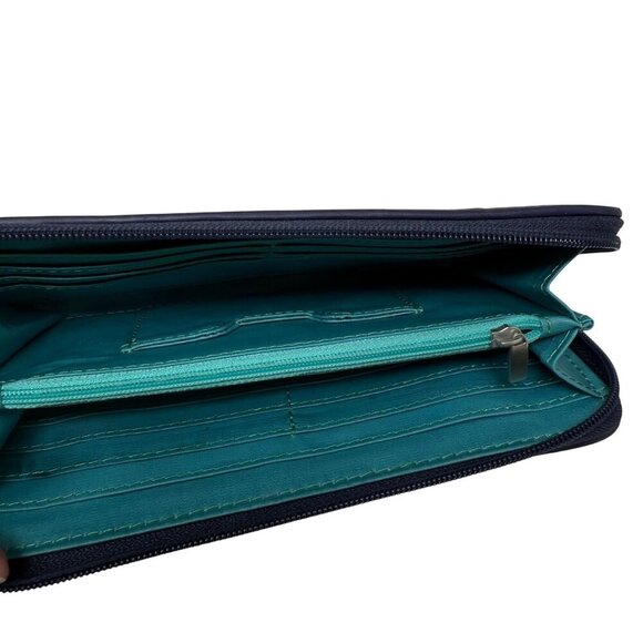 Fossil Womens Zip Wallet Key Ring Multicolor Rainbow Polka Dot Confetti Canvas - Picture 5 of 6